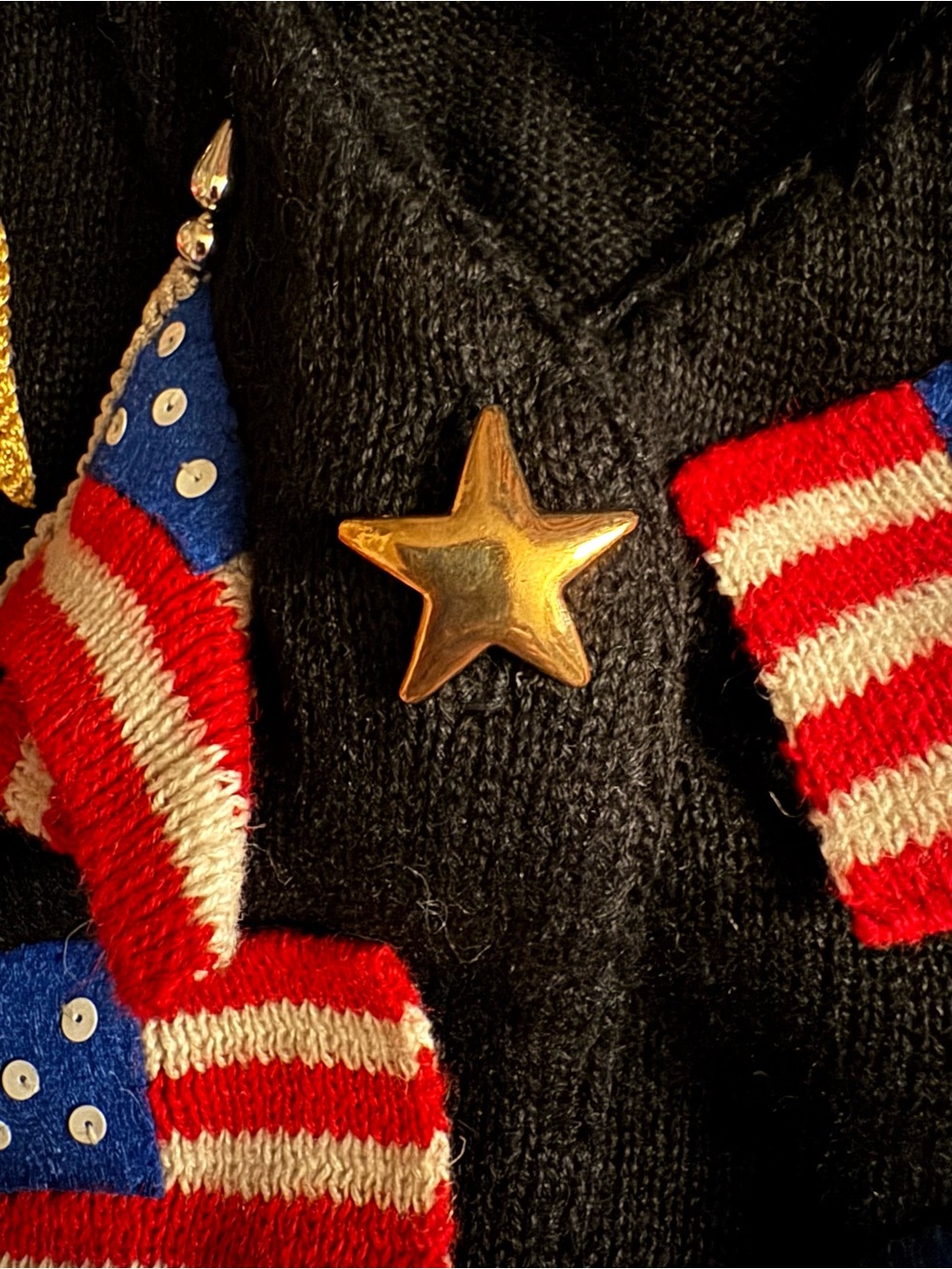 Michael Simon vintage 90s NWOT American flag patriotic USA America sweater vest - Picture 8 of 11